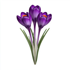 Naklejka premium Stunning close-up of a purple crocus flower blooming in the springtime captured with realistic photography providing a fresh and vibrant aesthetic perfect for floral themes and nature art