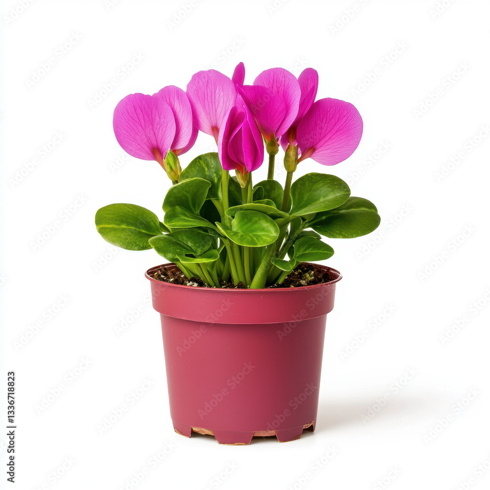 Poster a beautiful pot of flowers displaying vibrant colors on a simple surface with ample copy space for t