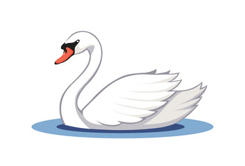 vector of pretty swan in lake