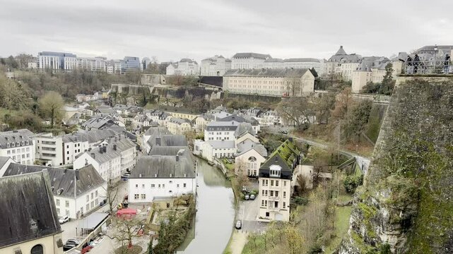 Luxembourg City Cityscape - P&eacute;trusse Valley View from Casemates