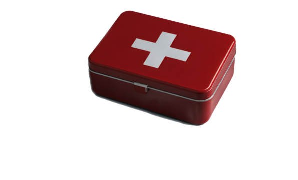 first aid kit box isolated on white background