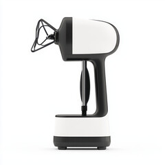 Stylish white and black electric hand mixer displayed against a simple background ideal for cooking and baking tasks showcasing its modern design and efficient mixing capabilities for home use