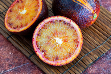 Blood orange cut in half