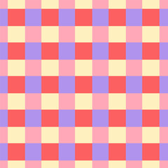 Colorful Checkered Pattern, Red, Purple, Pink on Yellow