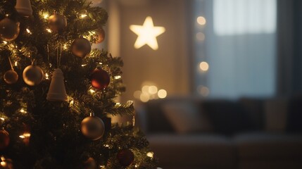 Fototapeta premium Cozy Christmas Eve at Home: A Warm and Festive Atmosphere