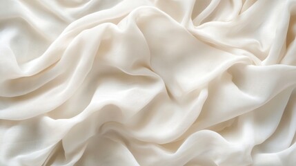 Obraz premium Elegant white silk fabric with delicate waves and soft texture