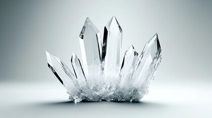 Highdetail 3D crystalline structures with light refracting through, mesmerizing and elegant