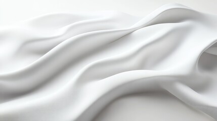 Fototapeta premium Elegant white 3D folded fabric render with soft shadows, luxurious and minimal