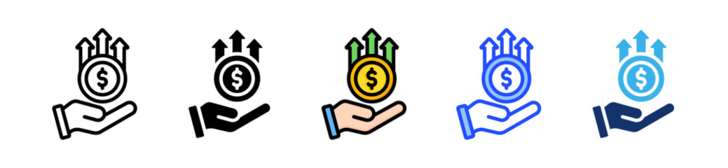 Profitability Icon Set With Multiple Style Collection