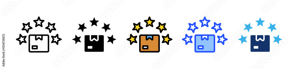 Poster product differentiation icon set with multiple style collection