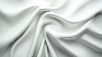 Obraz premium Elegant white 3D folded fabric render with soft shadows, luxurious and minimal