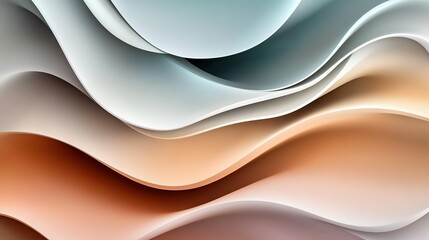 Fototapeta premium Soft pastel 3D fluid shapes with smooth organic curves, dreamy and artistic