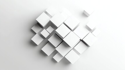 Fototapeta premium Abstract 3D cube clusters with reflective surfaces, dynamic and futuristic