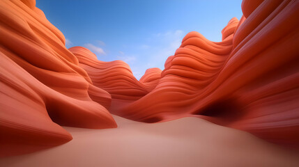 Scenic Orange Canyon Landscape Under a Blue Sky