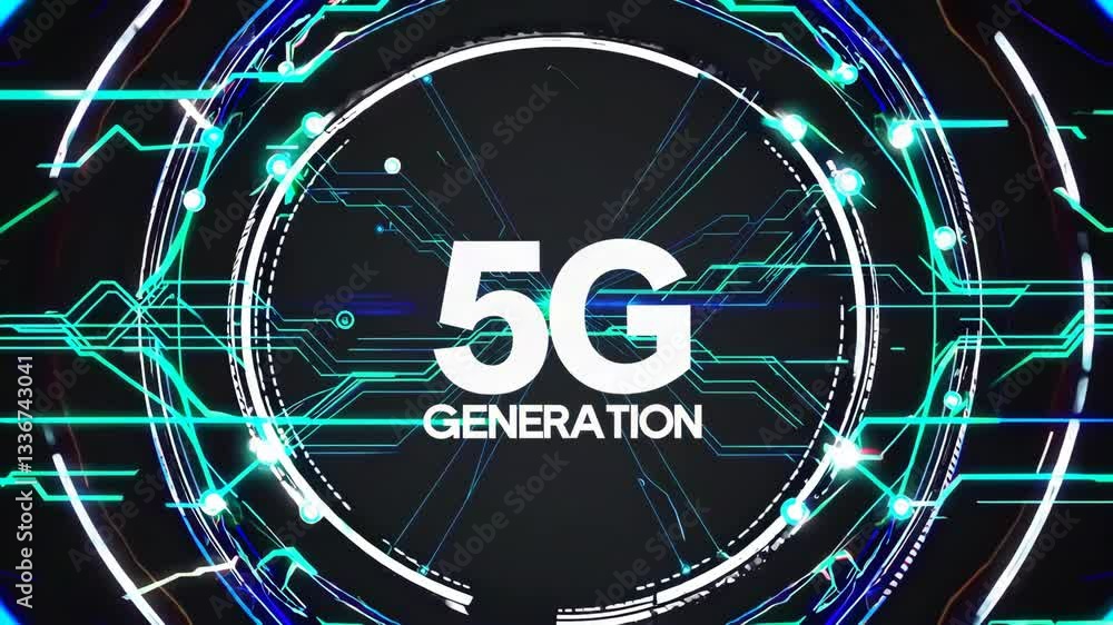 Poster dynamic visual effects showcasing digital circuits and neon colors in abstract design