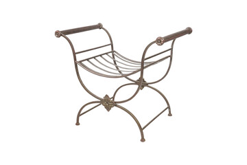 pink chair isolated on white  Mid Century Hollywood Regency Vanity Stool Gold Colored Metal