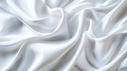 Obraz premium Flowing white silk with soft reflections