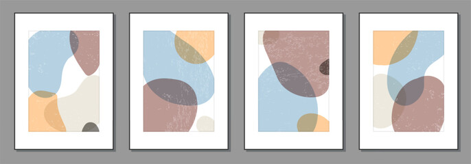 Fototapeta na wymiar Trendy set of abstract creative minimal organic artistic compositions