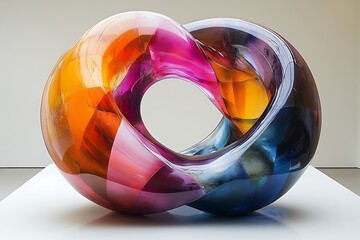 Blue glass ball with colorful glass spheres reflecting light, showcasing a shiny and transparent gem-like design, isolated and round, perfect for decoration or jewelry