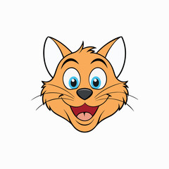 Cute cat head vector isolated on white background 