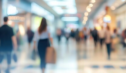 Fast moving people captured in motion blur create an atmosphere of dynamic energy, symbolizing the busy, impersonal nature of a crowded area.