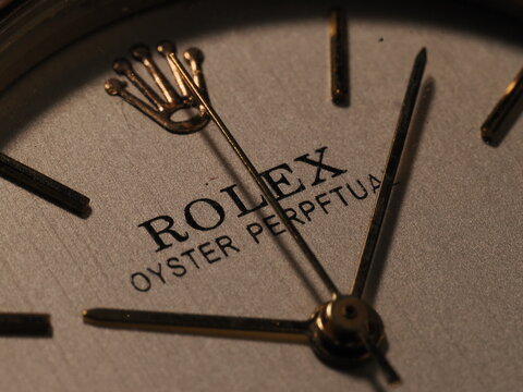 Milan, Italy - Match 16, 2025: close up on a Rolex luxury wrist watch.