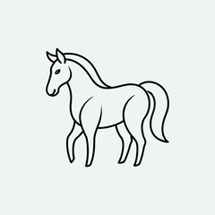 Printing Horse on White Background – Elegant Animal Print Illustration