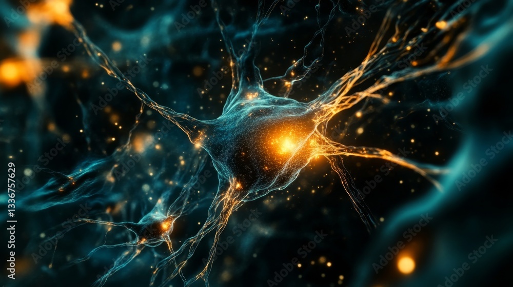 Poster mapping neural connections digital landscape gigapixel art virtual space abstract view data flow dyn