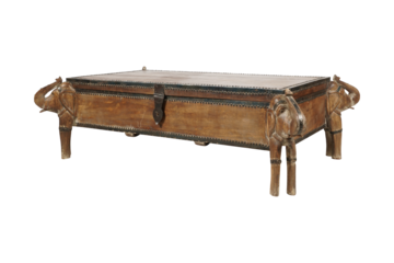 old wooden chest  Asian Inspired Elephant Head Coffee Table