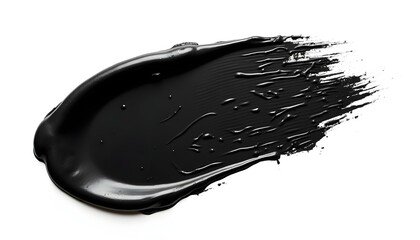 Fototapeta premium A smear of black paint on a white background, created with thick brushstrokes