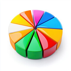 Obraz premium Realistic photography of a pie chart representing data with copy space for investment strategy reports and business presentations in a corporate environment