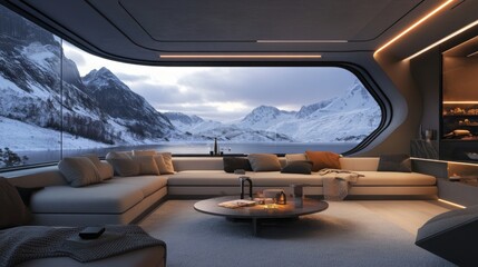 Fototapeta premium Luxury Living with Breathtaking Fjord Views