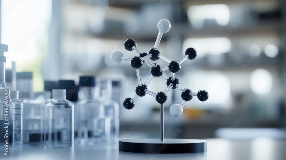 Poster exploring advanced dna molecule models in a modern lab environment gigapixel visualization