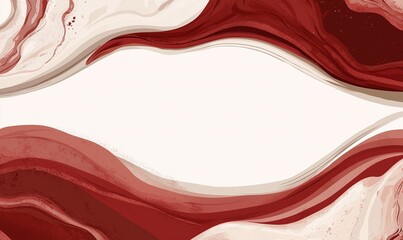 Abstract art featuring flowing shapes in shades of red, creating a dynamic and fluid visual texture against a light backdrop