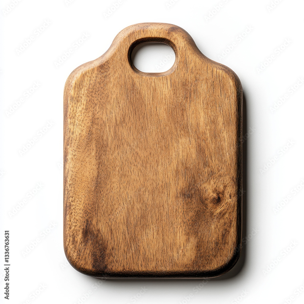 Poster elegant wooden cutting board displayed on a simple background ideal for culinary tasks and food prep