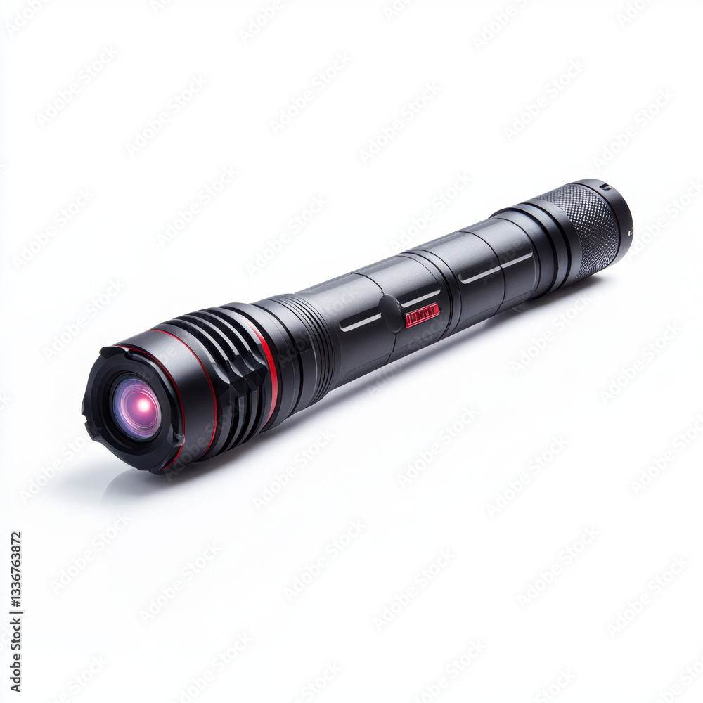 Poster bright flashlight positioned on a clean white background ideal for highlighting its features with am