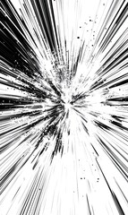Abstract black and white speed lines bursting background for motion design