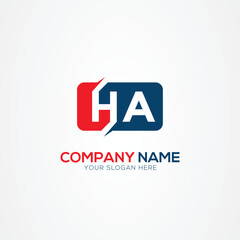 HA or AH Creative Modern Letters Logo Design Element
