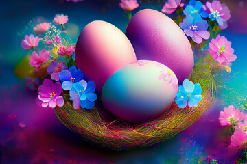 Colorful Easter eggs