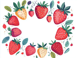 seamless pattern with strawberries