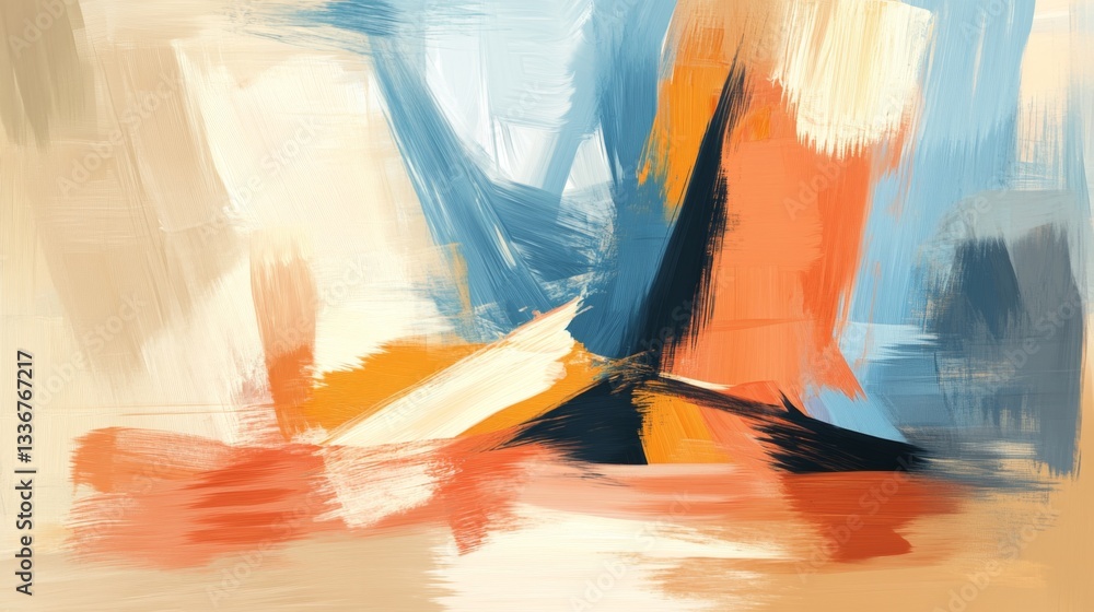Poster creating vibrant ai-generated abstract paintings digital studio artwork virtual environment close-up