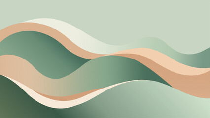 Abstract Wavy Landscape Background in Earth Tones