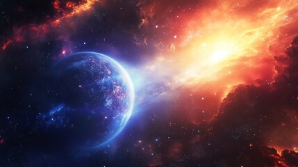 Obraz premium 80s retro futuristic sci-fi background.