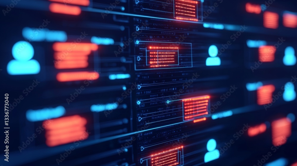 Aufkleber digital data stream visualizations futuristic technology graphic design virtual environment close-up
