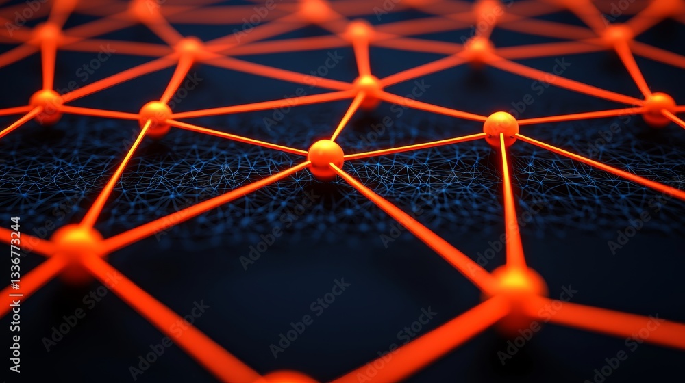 Aufkleber exploring abstract network connections through interlinked nodes digital environment graphic design 