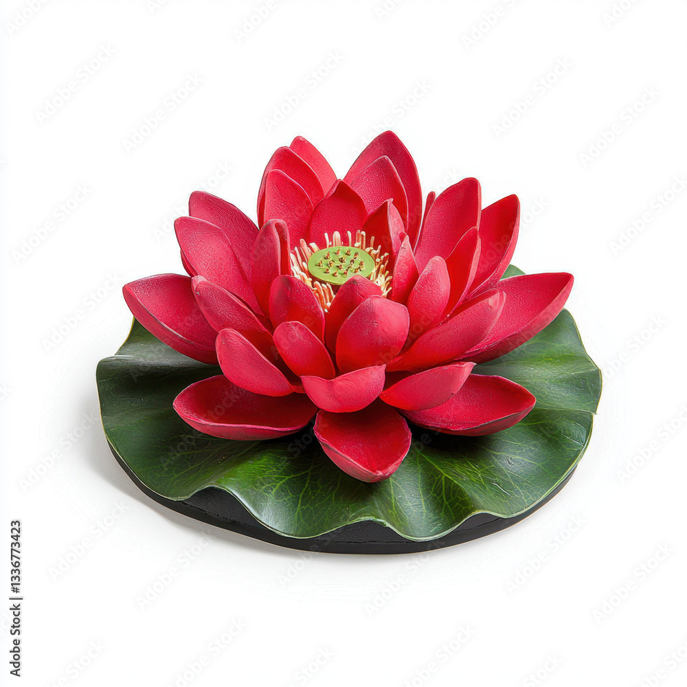 Aufkleber vibrant red flower set against a clean white background with generous copy space for text highlighti