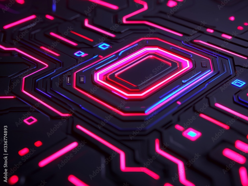 Poster futuristic technology design abstract space digital art high-tech environment close-up view innovati