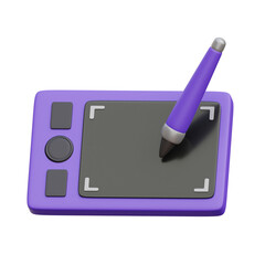 Purple Drawing Tablet with Stylus Digital Art Design Graphic Interface