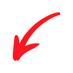 手書きの下向き矢印　下降