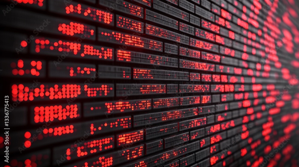 Aufkleber dynamic red digital data stream visualization abstract environment graphic design futuristic concept